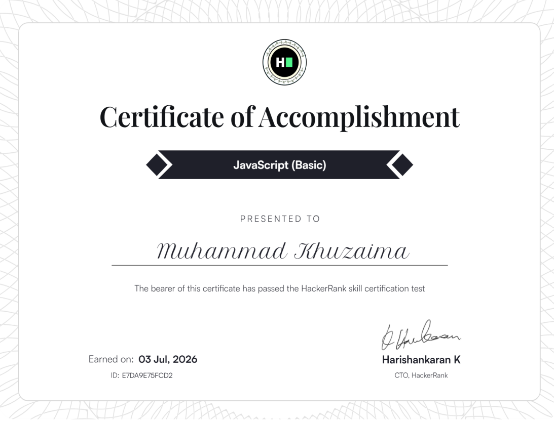 JavaScript Certificate